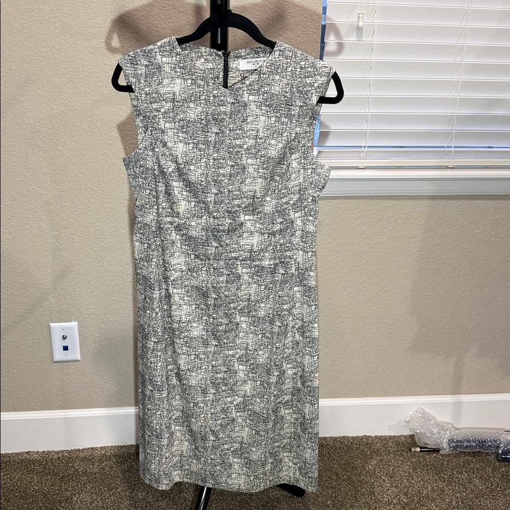 MM Lafleur Textured Black and Cream Midi Dress - Picture 1 of 10